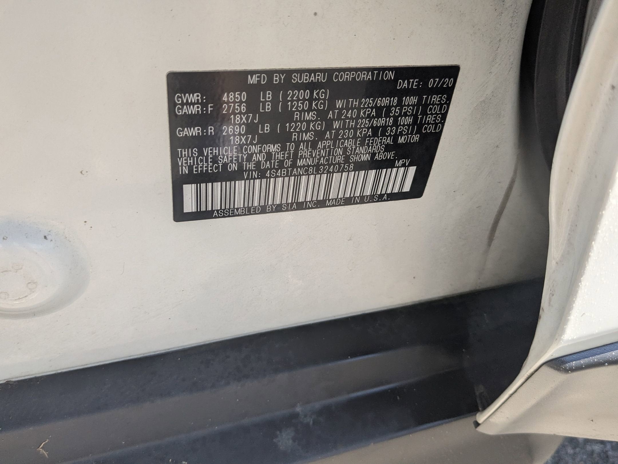 2020 Subaru Outback Limited